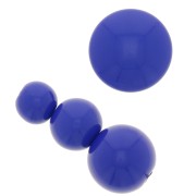Assortment of 26 beads 6-8-10mm and 2 cabochons in opaque resin - Royal Blue x1