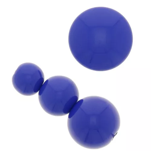 Assortment of 26 beads 6-8-10mm and 2 cabochons in opaque resin - Royal Blue x1