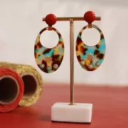 12mm Opaque resin cabochon - Brun de mars x1