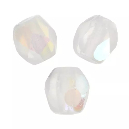 3mm Fire polished beads - Crystal Mat AB x50