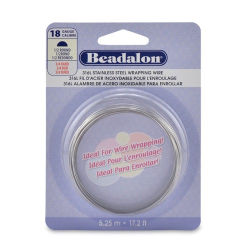 316L Stainless Steel 1mm Half Round wrapping Wire x5m