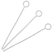 30x0.6mm 925 Sterling Silver Eye pins x10