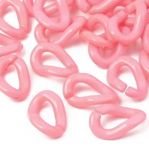 16x10mm Oval Twisted Acrylic Link - Candy Pink x1