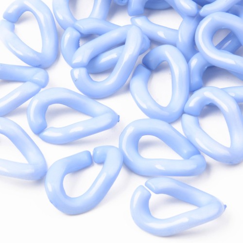 16x10mm Oval Twisted Acrylic Link - Sky Blue x1