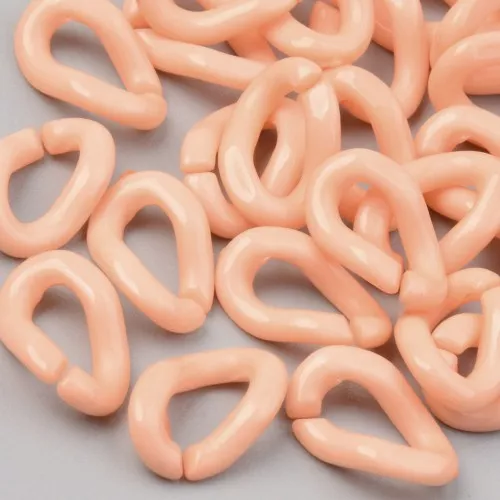 16x10mm Oval Twisted Acrylic Link - Salmon x1
