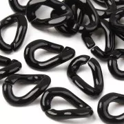 16x10mm Oval Twisted Acrylic Link - Black x1