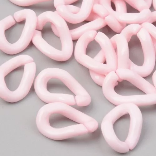 16x10mm Oval Twisted Acrylic Link - Light Pink x1
