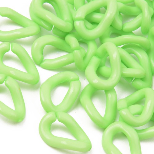 16x10mm Oval Twisted Acrylic Link - Light Green x1