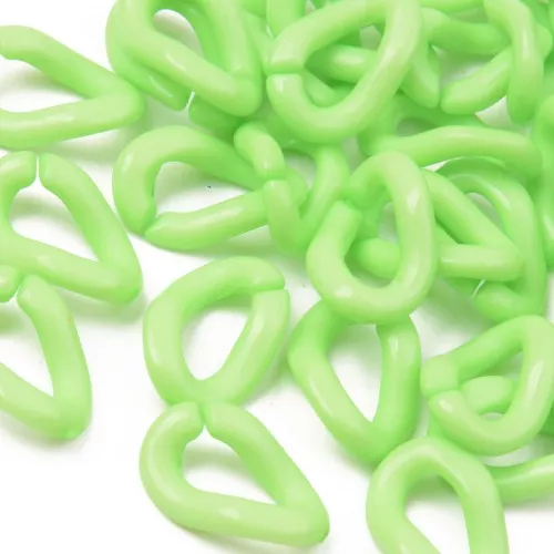 16x10mm Oval Twisted Acrylic Link - Light Green x1