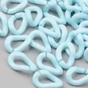 16x10mm Oval Twisted Acrylic Link - Light Blue x1