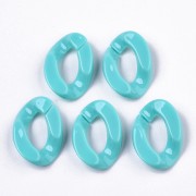 30x21mm Oval Twisted Acrylic Link - Turquoise x1