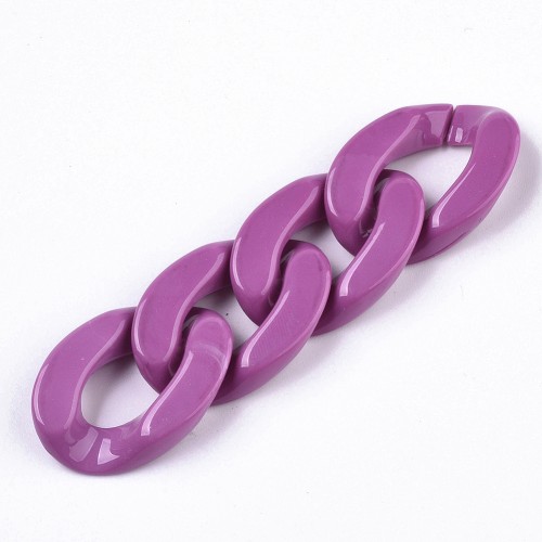 30x21mm Oval Twisted Acrylic Link - Purple x1