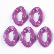 30x21mm Oval Twisted Acrylic Link - Purple x1