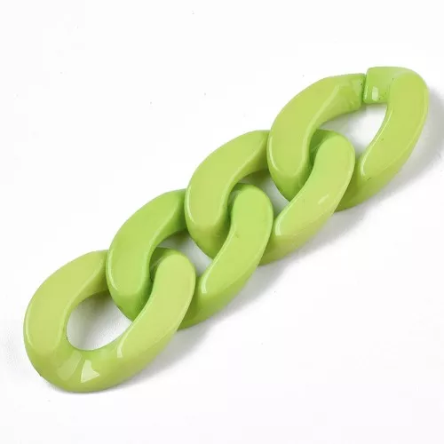 30x21mm Oval Twisted Acrylic Link - Light Green x1