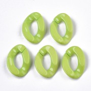 30x21mm Oval Twisted Acrylic Link - Light Green x1