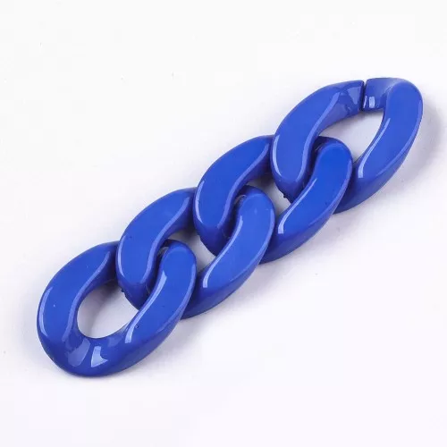 30x21mm Oval Twisted Acrylic Link - Royal Blue x1