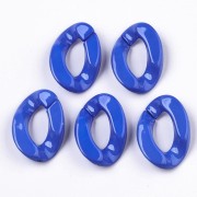 30x21mm Oval Twisted Acrylic Link - Royal Blue x1