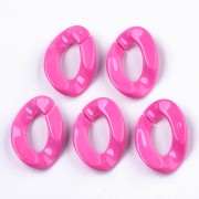 30x21mm Oval Twisted Acrylic Link - Fuchsia x1