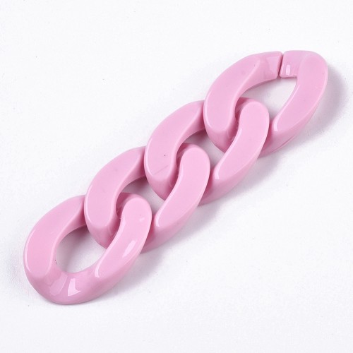 30x21mm Oval Twisted Acrylic Link - Light Pink x1