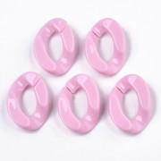 30x21mm Oval Twisted Acrylic Link - Light Pink x1