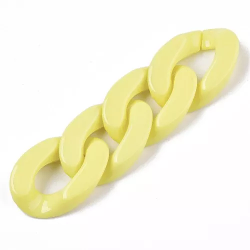 30x21mm Oval Twisted Acrylic Link - Yellow x1