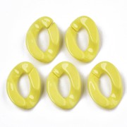 30x21mm Oval Twisted Acrylic Link - Yellow x1
