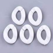 30x21mm Oval Twisted Acrylic Link - White x1