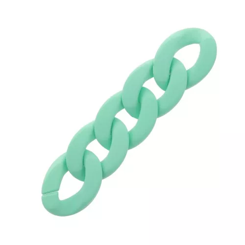 Oval Twisted Acrylic Link 40x29 mm - Opaque Mint Matt x1