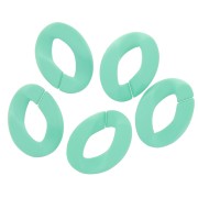 Oval Twisted Acrylic Link 40x29 mm - Opaque Mint Matt x1