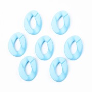 Oval Twisted Acrylic Link 40x29 mm - Opaque Light Blue Matt x1