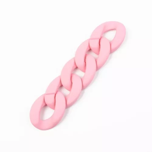 Oval Twisted Acrylic Link 40x29 mm - Opaque Light Pink Matt x1