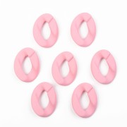 Oval Twisted Acrylic Link 40x29 mm - Opaque Light Pink Matt x1