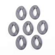 Oval Twisted Acrylic Link 40x29 mm - Opaque Dark Grey Matt x1