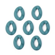 Oval Twisted Acrylic Link 40x29 mm - Opaque Petrol Blue Matt x1
