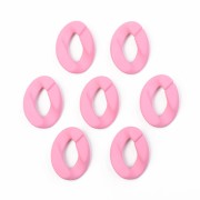 Oval Twisted Acrylic Link 40x29 mm - Opaque pink Matt x1