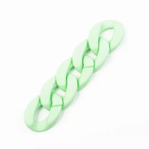 Oval Twisted Acrylic Link 40x29 mm - Opaque Light Green Matt x1