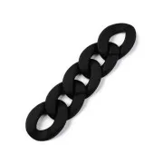 40x29mm Oval twisted acrylic link - Opaque Black Matt x1