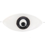 17x8mm Mother of Pearl Eye Bead - Natural - Black x1|raw }}