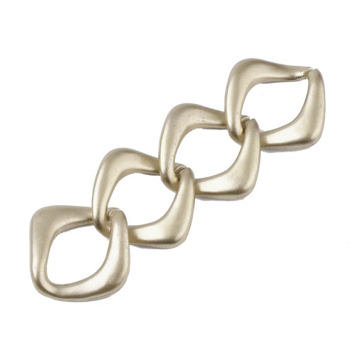 33x34mm Square Twisted Acrylic Link - Matt Gold x1