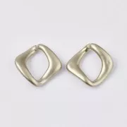 33x34mm Square Twisted Acrylic Link - Matt Gold x1