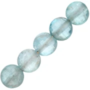 Flat faceted beads - 4 mm gemstone beads - Apatite x10
