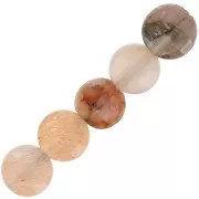 Round faceted flat beads - 4 mm gemstone pucks - Pink Moonstone Mix x10