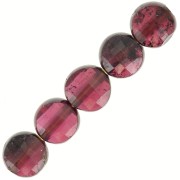 Flat faceted beads - 4 mm gemstone beads - Garnet x10