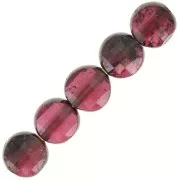 Flat faceted beads - 4 mm gemstone beads - Garnet x10