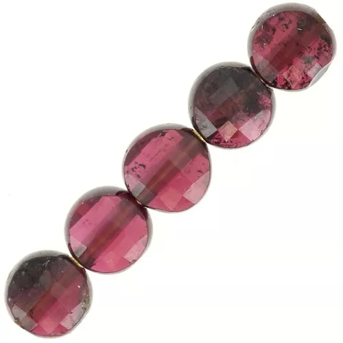 Flat faceted beads - 4 mm gemstone beads - Garnet x10