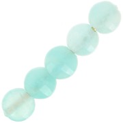 Flat faceted beads - 4 mm gemstone beads - Amazonite x10