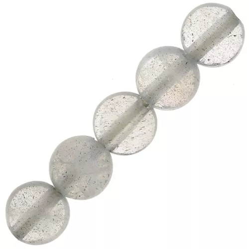 Flat faceted beads - 4 mm gemstone pucks - Labradorite x10