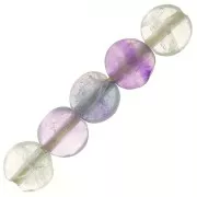 Flat faceted beads - 4 mm gemstone beads - Fluorite x10