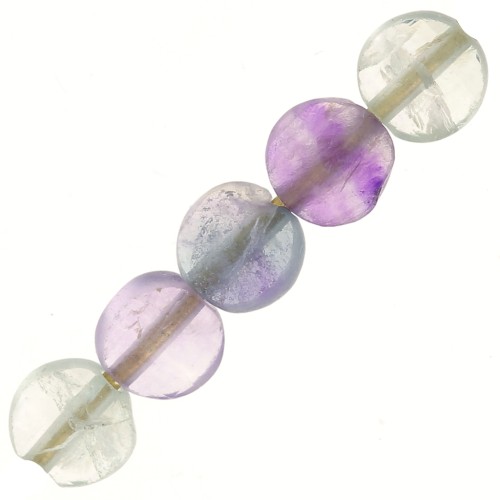 Flat round faceted beads - 4 mm gemstone beads - Fluorite x10