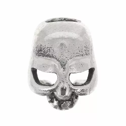 8x6mm Skull & Crossbones Bead with large hole - Oxidised 925 Silver x1
